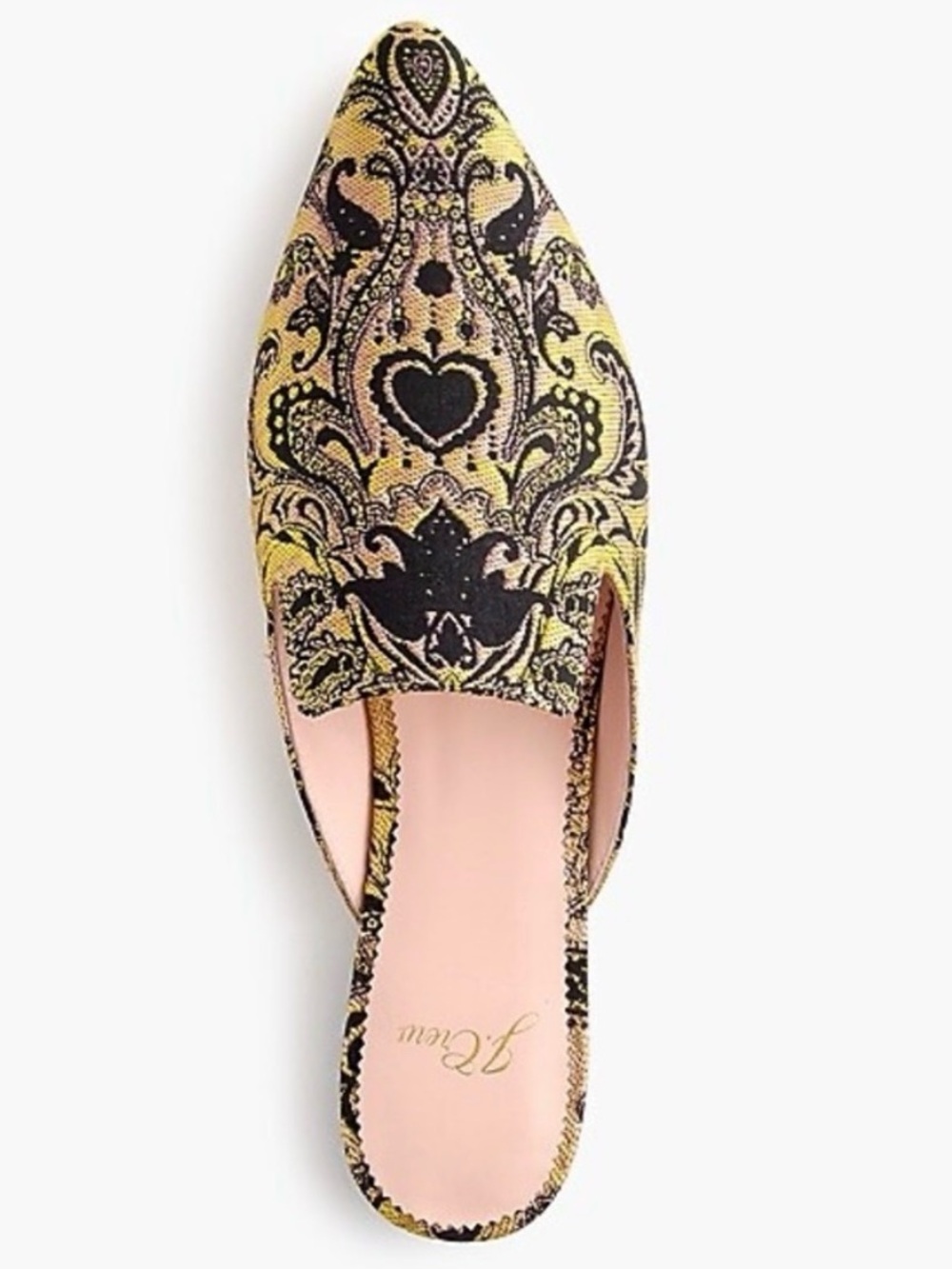J. Crew Brocade Tapestry Pointy Toe Slide Flats